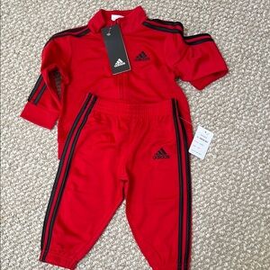 Adidas Kids Red and Black Two Piece Tracksuit - NWT 6M